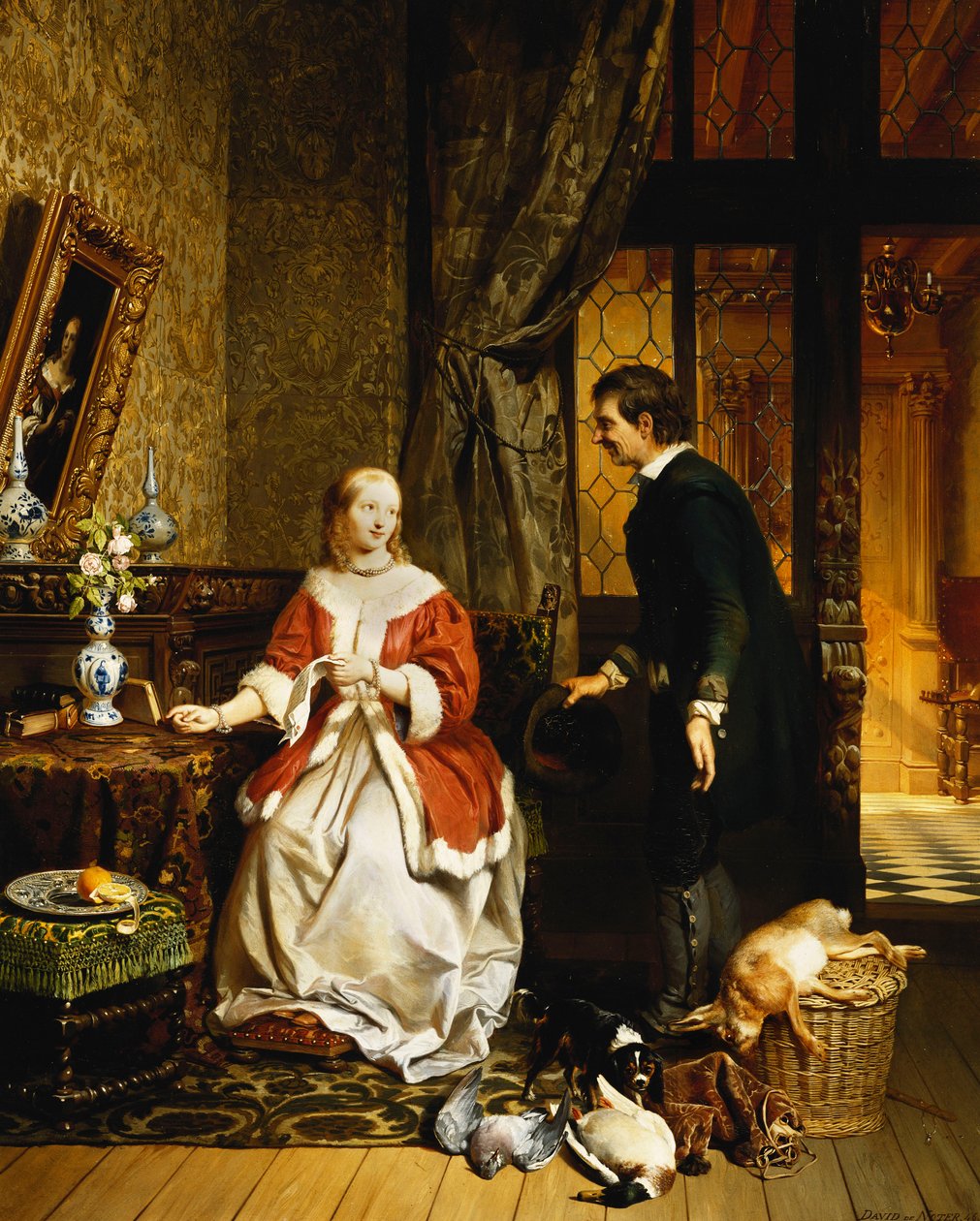 Tilbage fra markedet, 1846 af David Emil Joseph de Noter