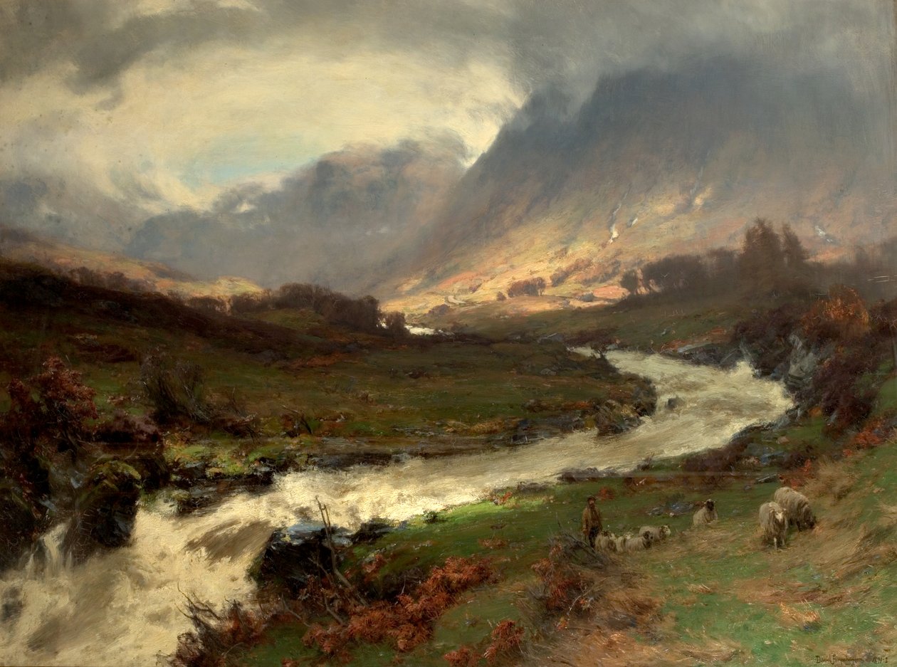 A Break in the Storm, Glen Lyon, Perthshire, Skotland, 1891-92 af David Farquharson