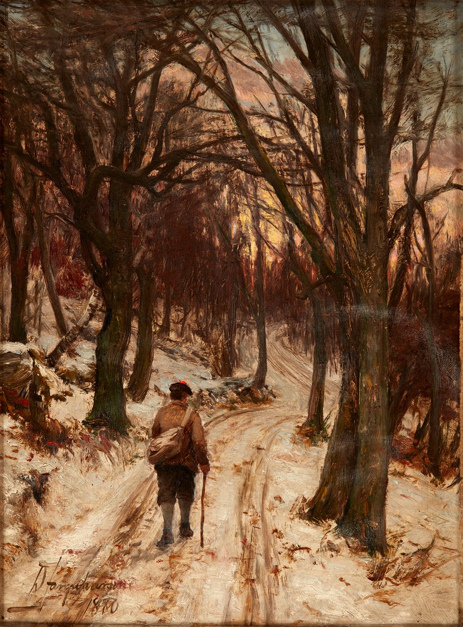Winter, Glen Lyon (olie på lærred) af David Farquharson