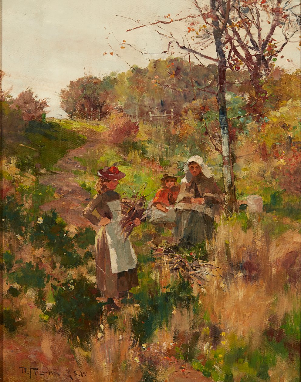 At samle brænde (olie på lærred) af David Fulton