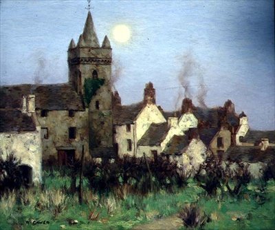 The Tolbooth, Kircudbright, ca. 1900 (olie på lærred) af David Gauld