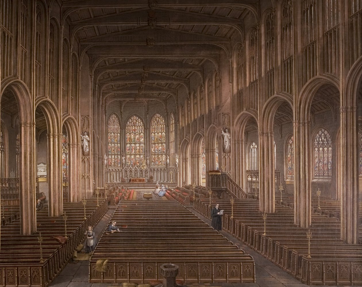 Interiør af St. Michaels Church, Coventry, 1862 af David Gee
