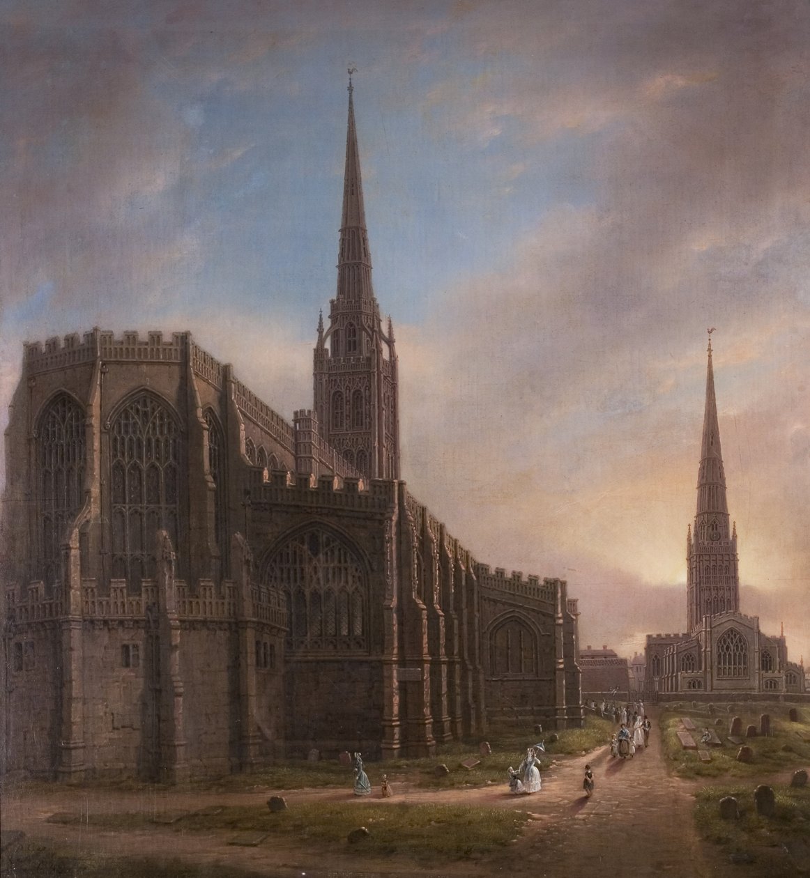 St. Michaels og Holy Trinity Churches, fra det nordøstlige, Coventry, 1849 af David Gee