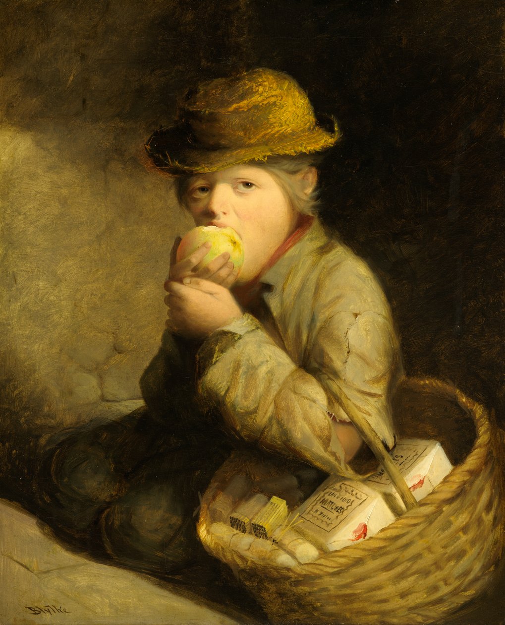 En tændstiksælger, ca. 1859 (olie på lærred) af David Gilmour Blythe