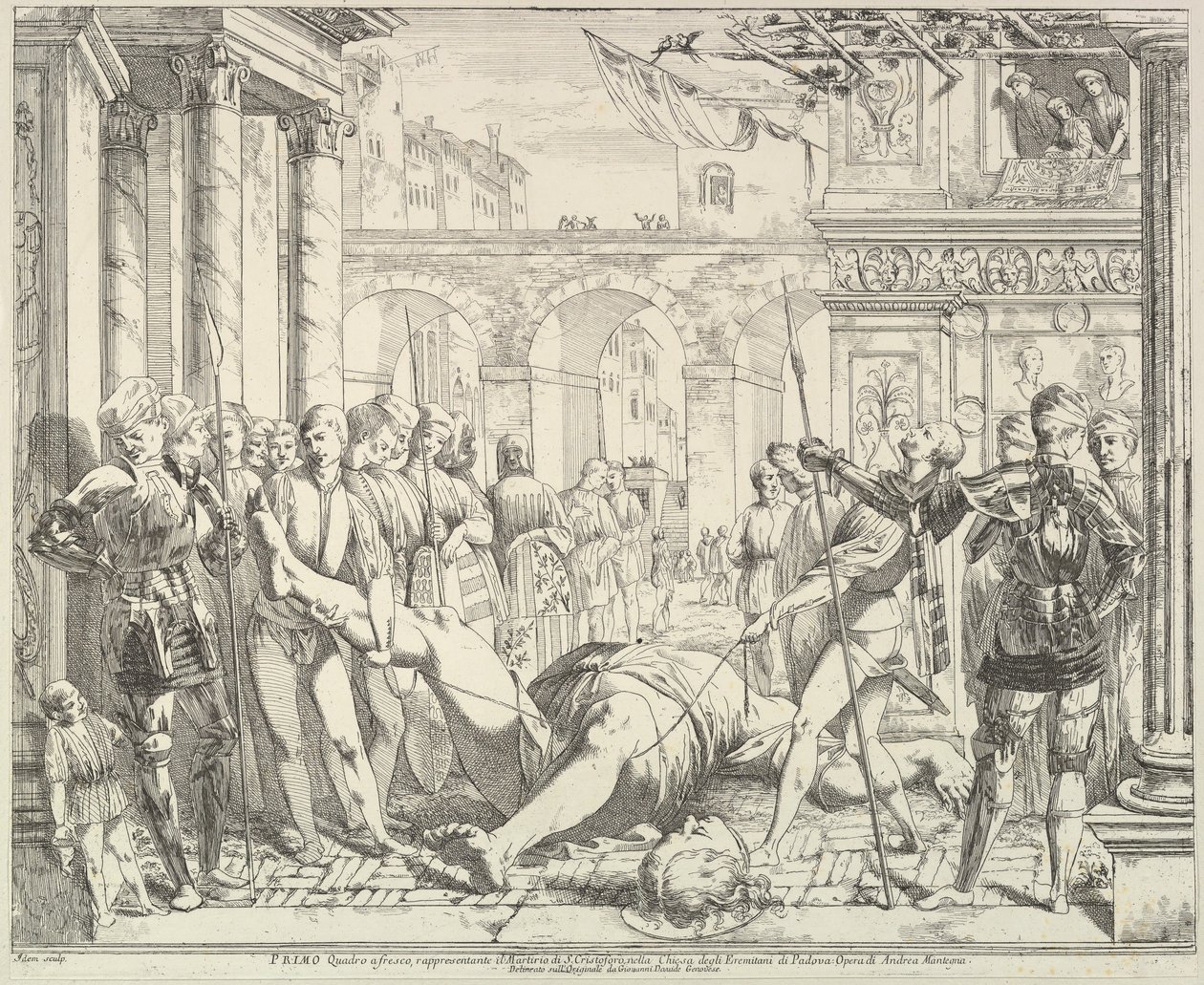 The Martyrdom of Saint Christopher, fra The Story of Saints James and Christopher in the..., 1776. af David Giovanni