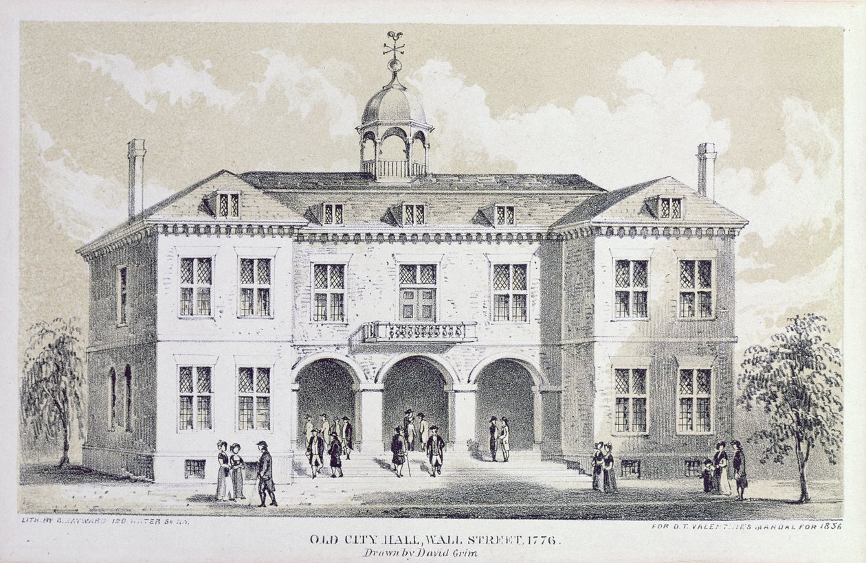 Old City Hall, New York, i 1776, fra 