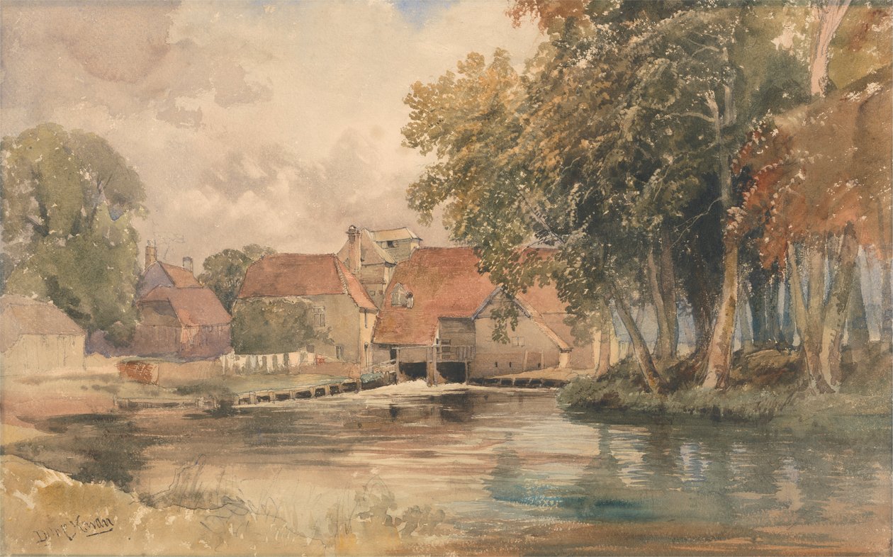 Bondegård ved floden af David Hall McKewan