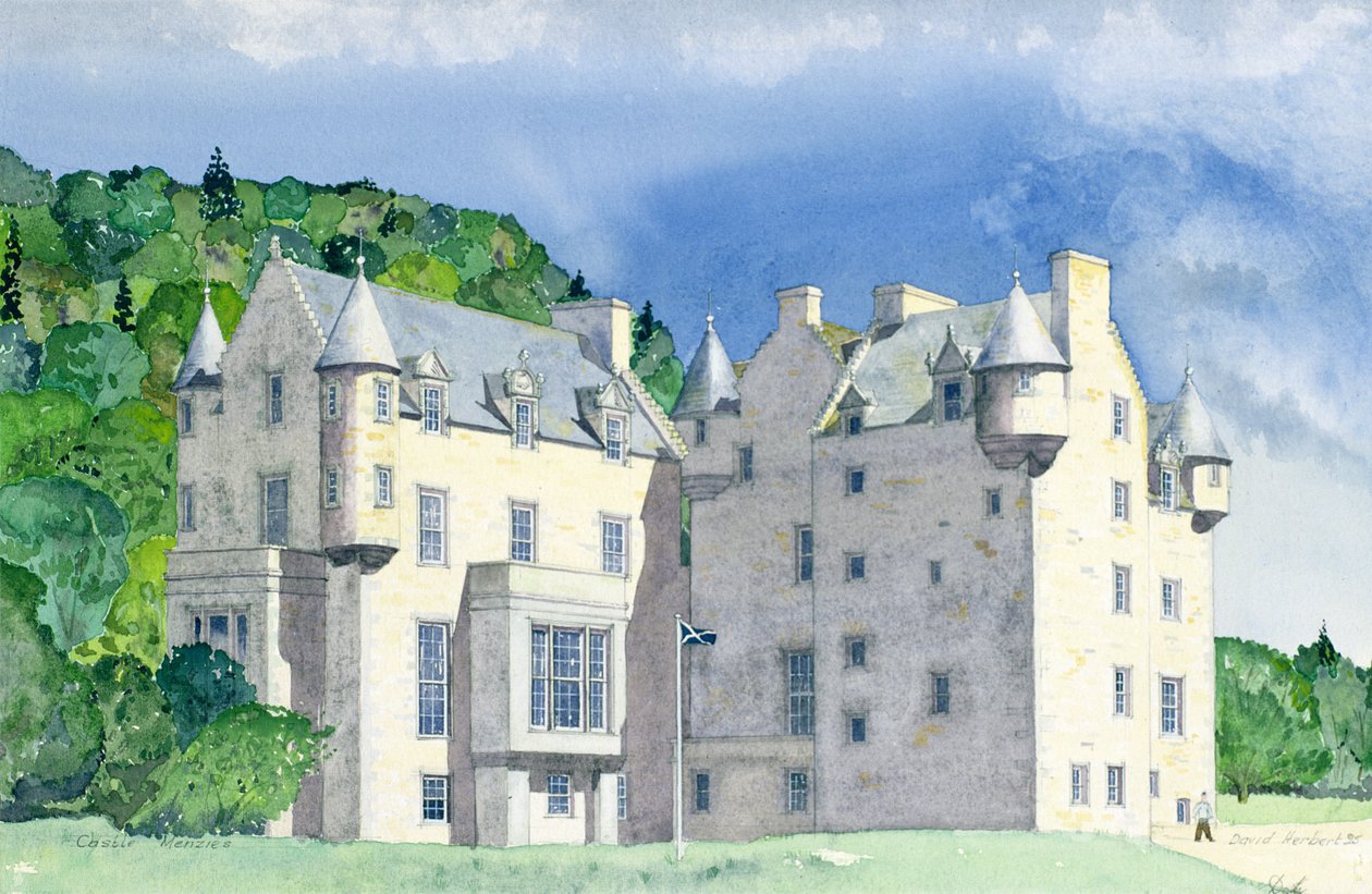 Castle Menzies, 1995 (wc) af David Herbert