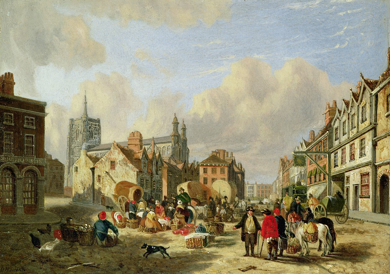 Haymarket, Norwich, 1825 af David Hodgson