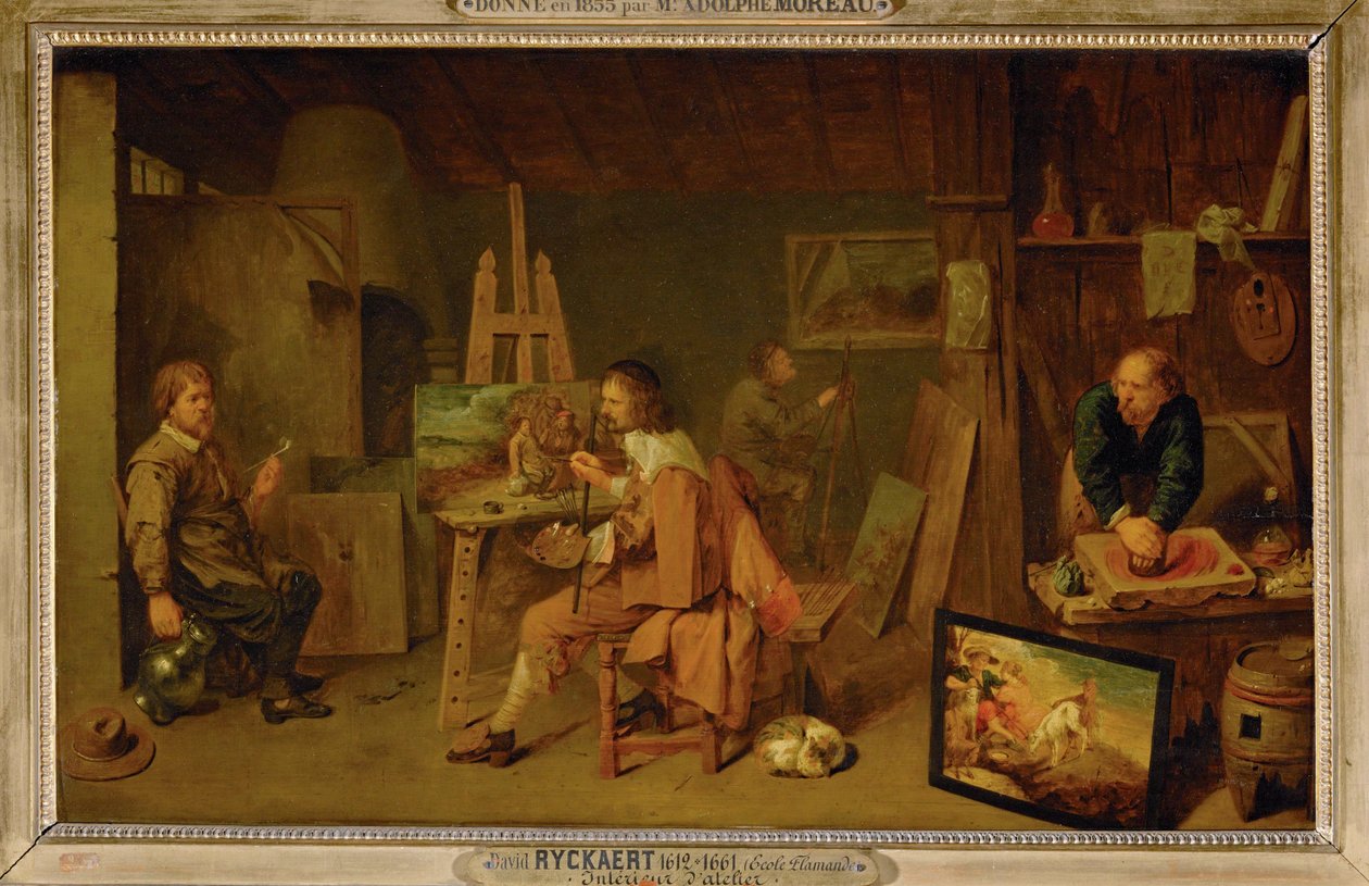 Malere i deres atelier ... af David III Ryckaert