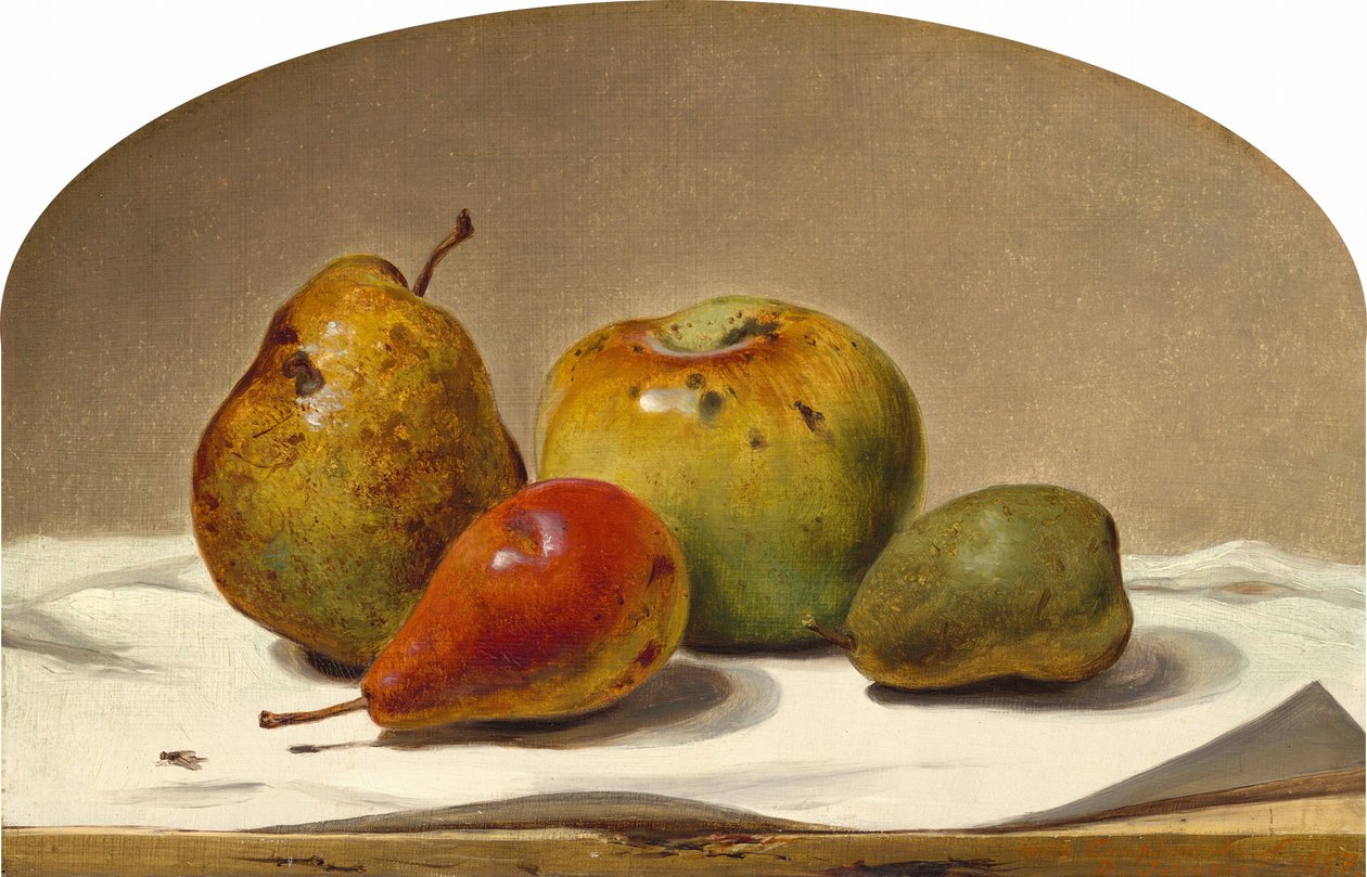 Tre pærer og et æble, 1857. af David Johnson