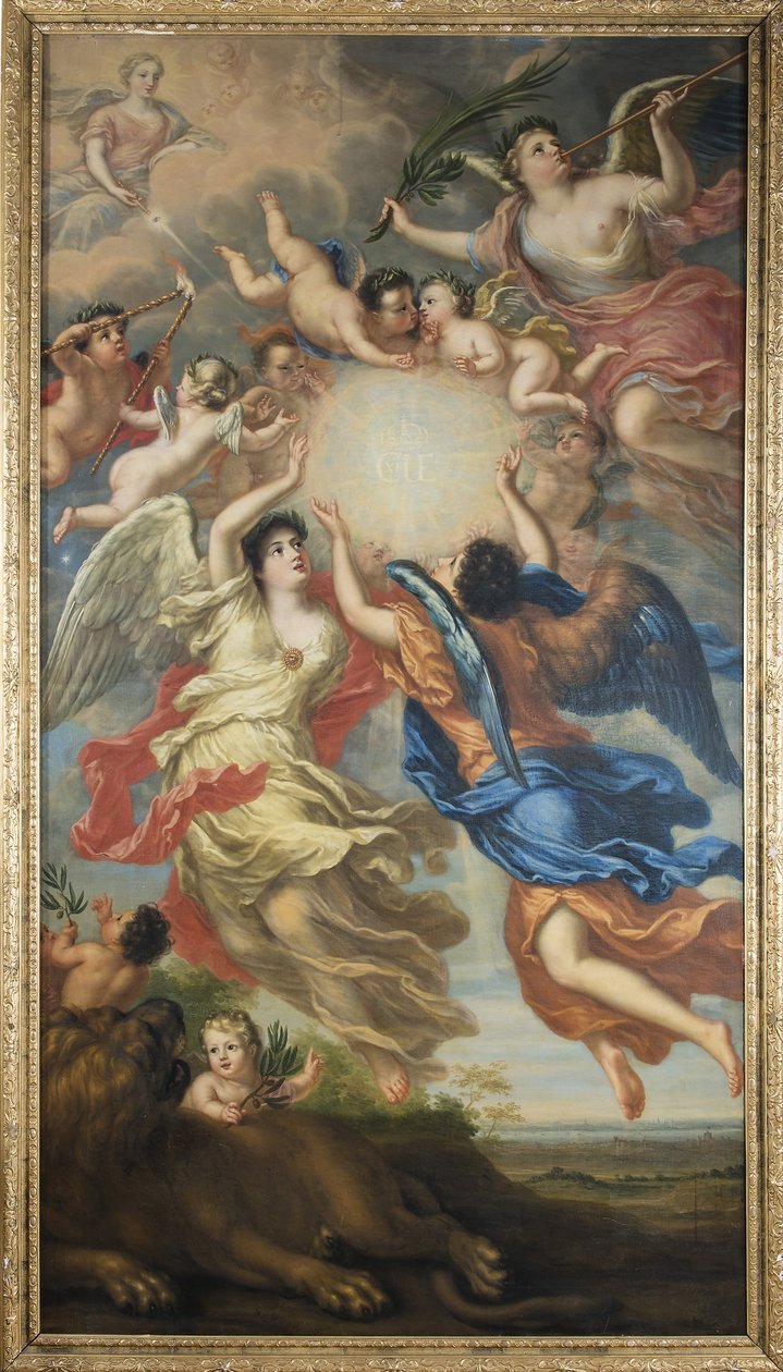 Allegorie af Charles XI de Suede et Ulrique Eleonore de Danemark et de Norvege - Allegori af Karl XI af Sverige (1655-1697) og Ulrika Eleonora af Danmark (1656-1693), af Ehrenstrahl, David Kloecker (1629-1698). Olie på lærred af David Klöcker Ehrenstrahl