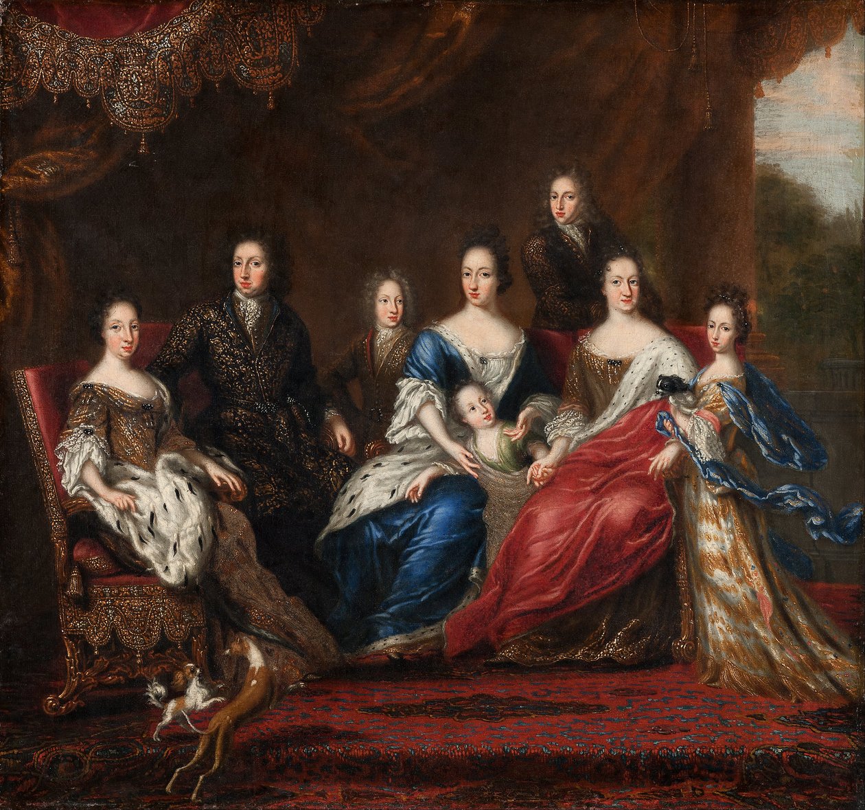 Karl XI’s familie med slægtninge fra hertugdømmet Holstein-Gottorp af David Klöcker Ehrenstrahl