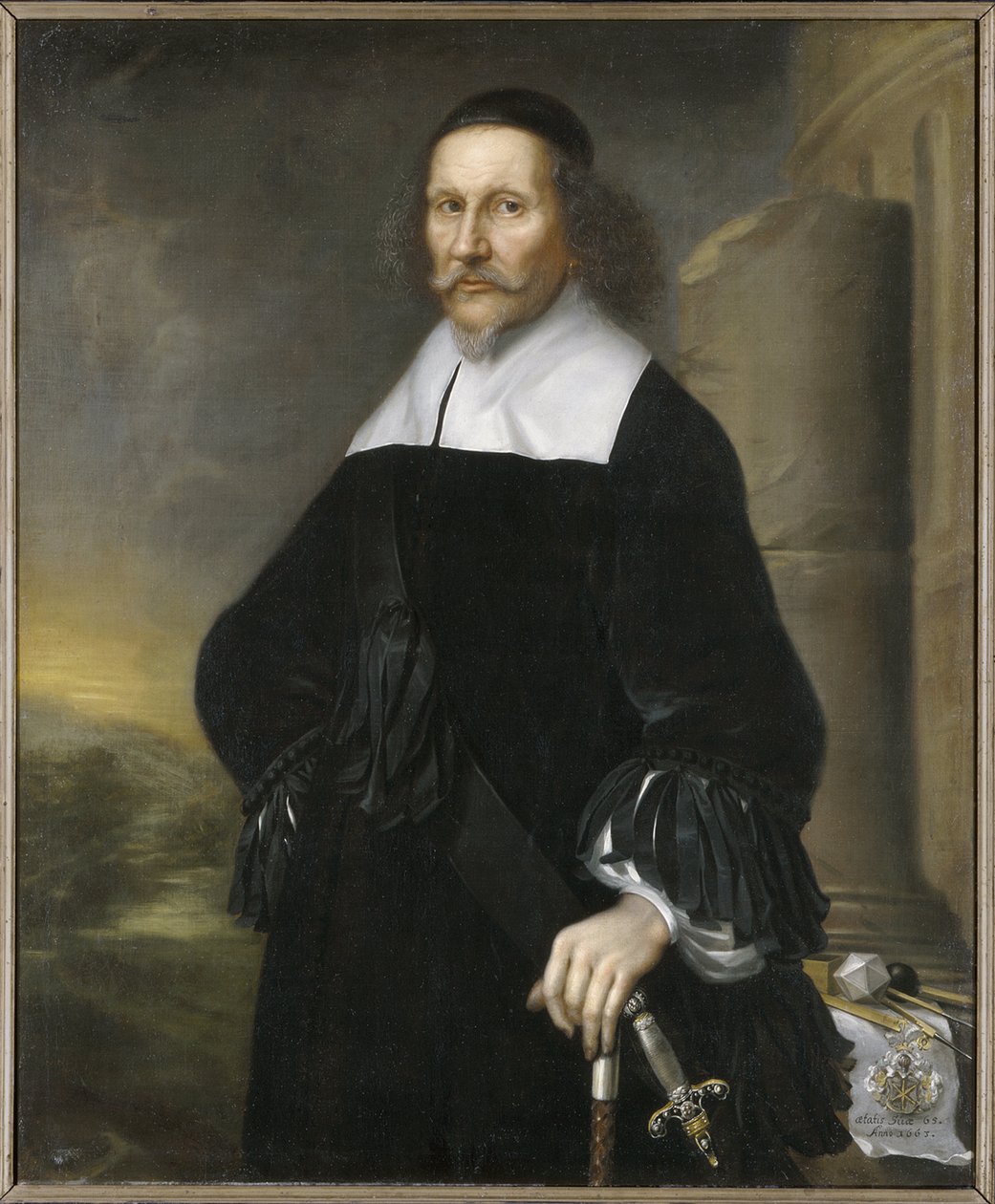 Georg Stiernhielm, poete et linguiste suedois - Portræt af Georg Stiernhielm (1598-1672), af Ehrenstrahl, David Kloecker (1629-1698). Olie på lærred af David Klöcker Ehrenstrahl