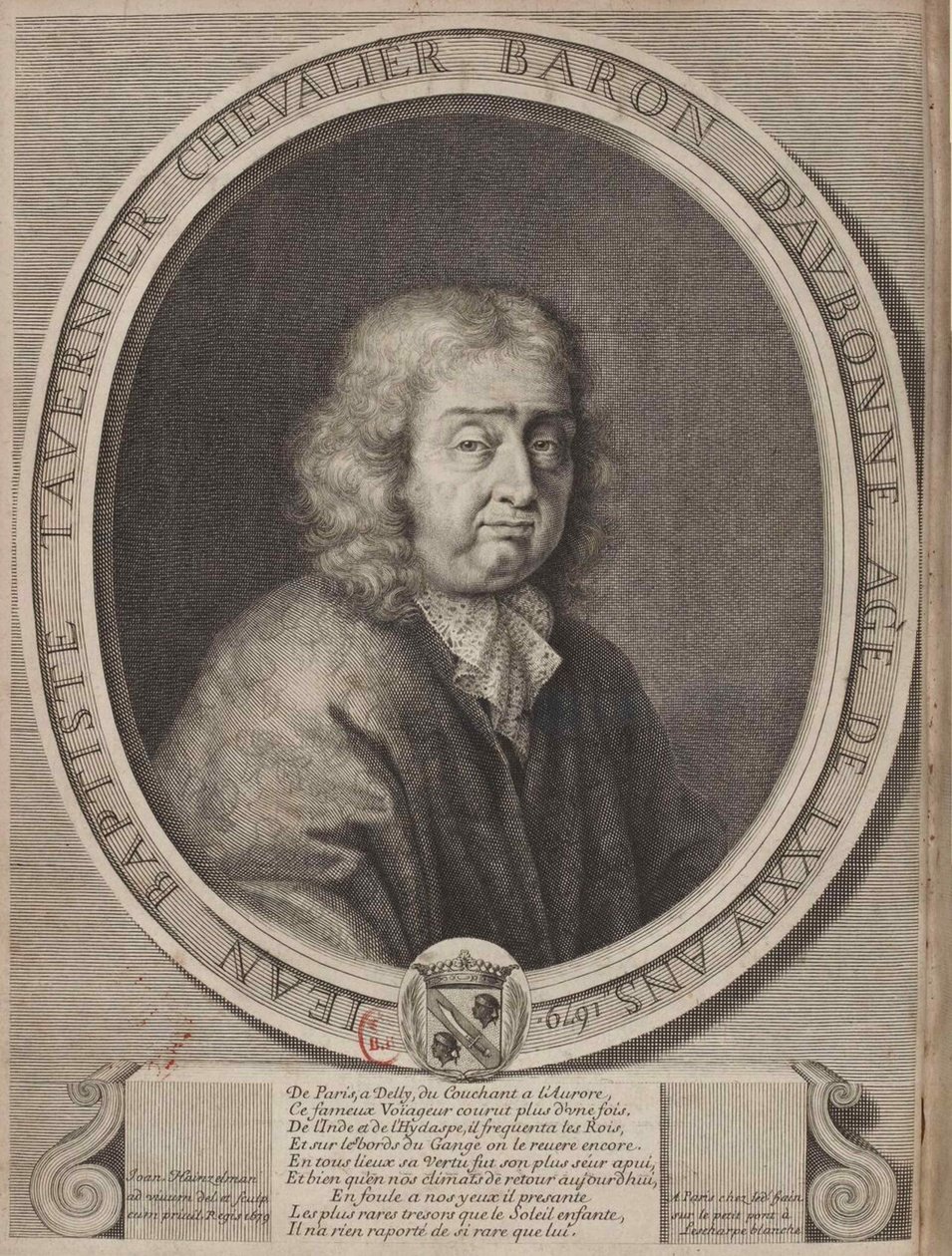 Portræt af Jean-Baptiste Tavernier (1605-1689) af David Klöcker Ehrenstrahl