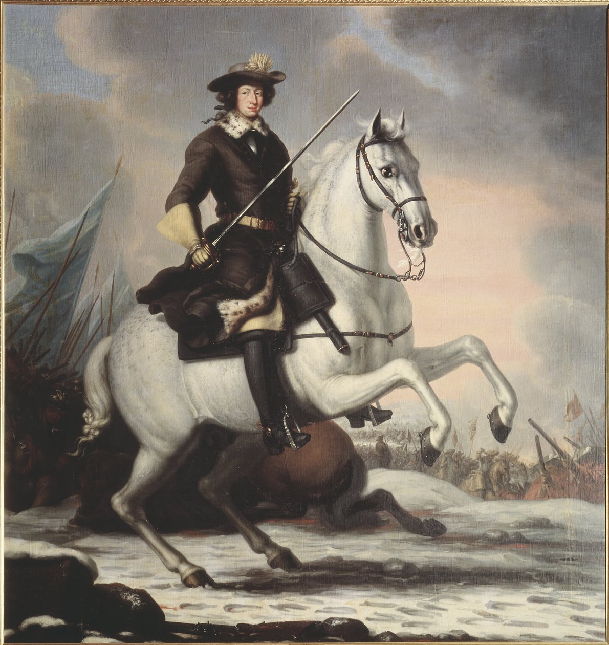 Karl 11. (1655-1697), konge af Sverige, pfalzgreve af Zweibrücken, ved slaget ved Lund i 1676, 1682 af David Klöcker Ehrenstrahl