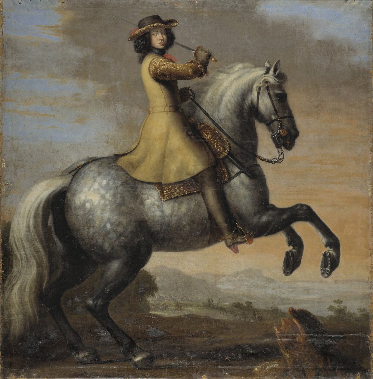 Karl 11., konge af Sverige, til hest, 1672 af David Klöcker Ehrenstrahl