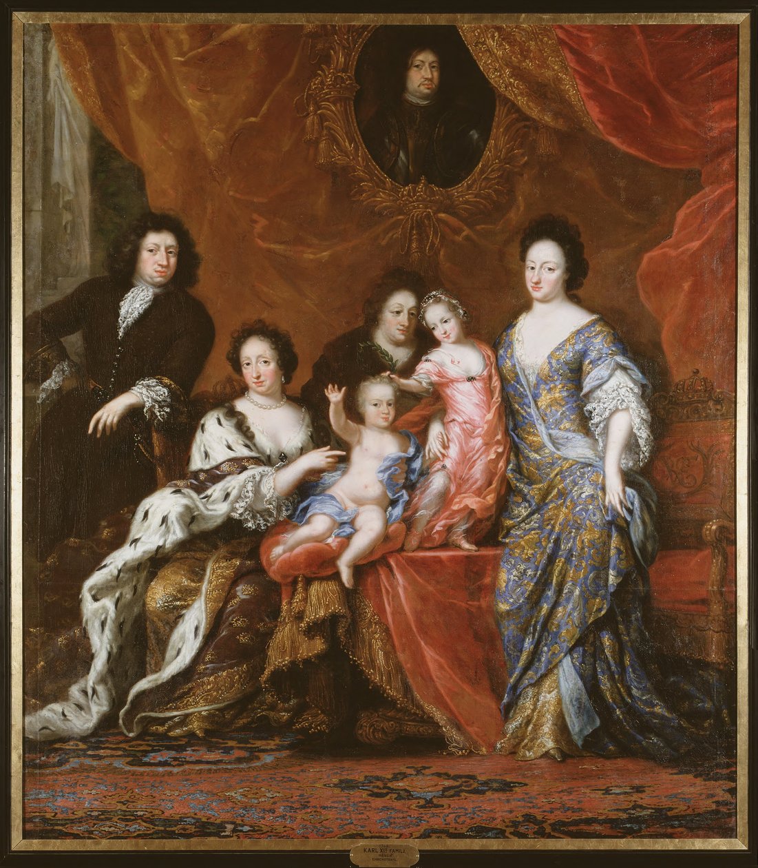 Hedvig Eleonora (1636-1715), prinsesse af Holsten-Gottorp, Sveriges dronning, med sin familie, 1683 af David Klöcker Ehrenstrahl