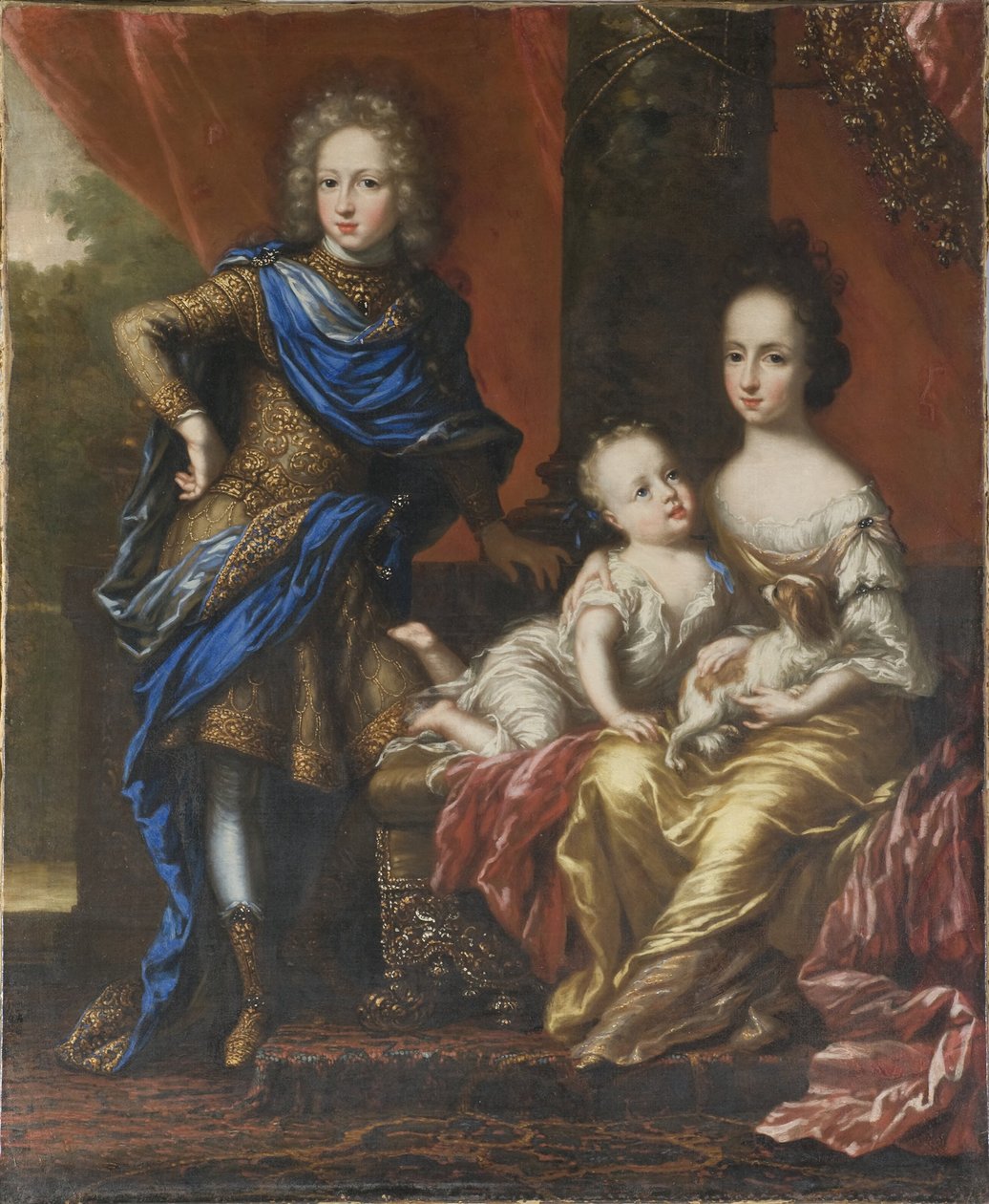 Christian XII, 1682-1718, konge af Sverige, hans søstre Hedvig Sofia, 1681-1708, prinsesse af Sverige, hertuginde af Holsten-Gottorp, og Ulrika Eleonora den Yngre, 1688-1741, dronning af Sverige af David Klöcker Ehrenstrahl