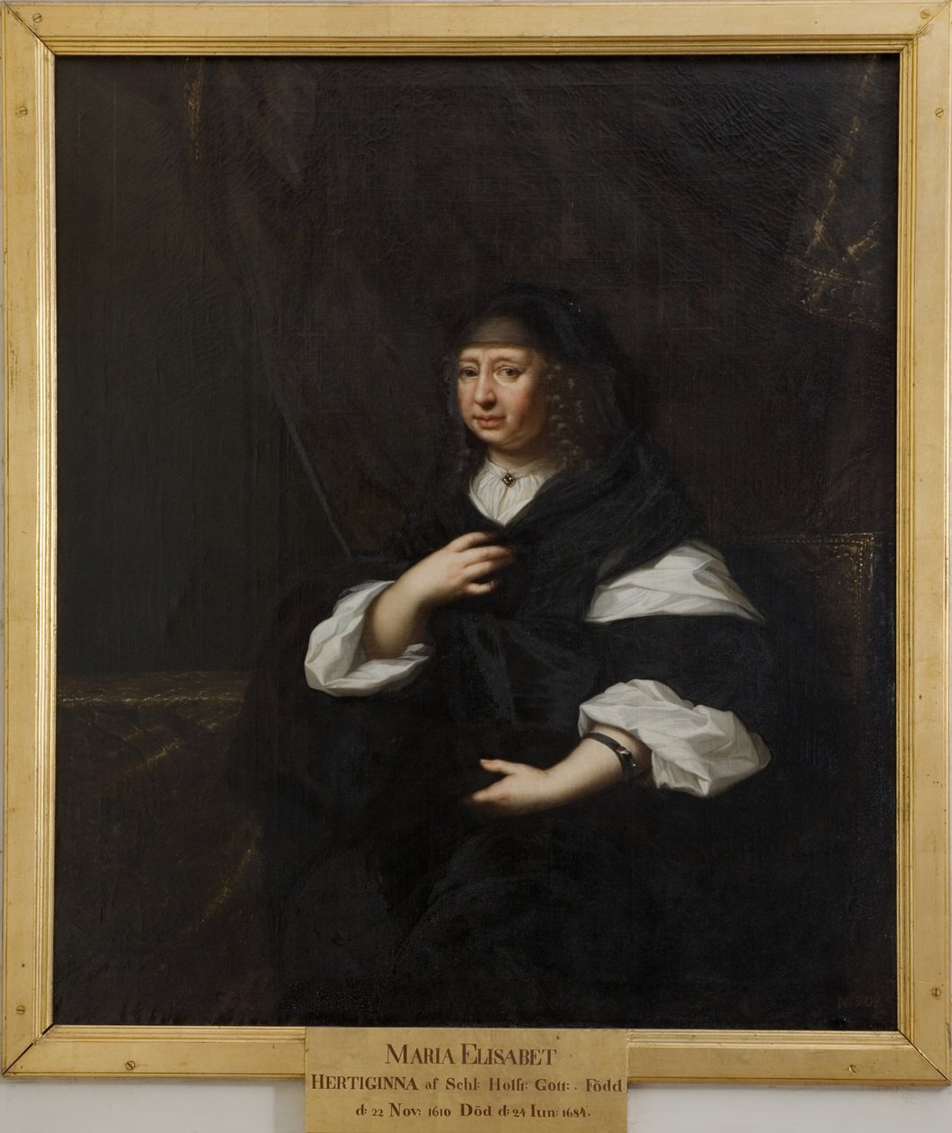 Maria Elisabeth, 1610-1684, prinsesse af Sachsen, hertuginde af Holsten-Gottorp af David Klöcker Ehrenstrahl