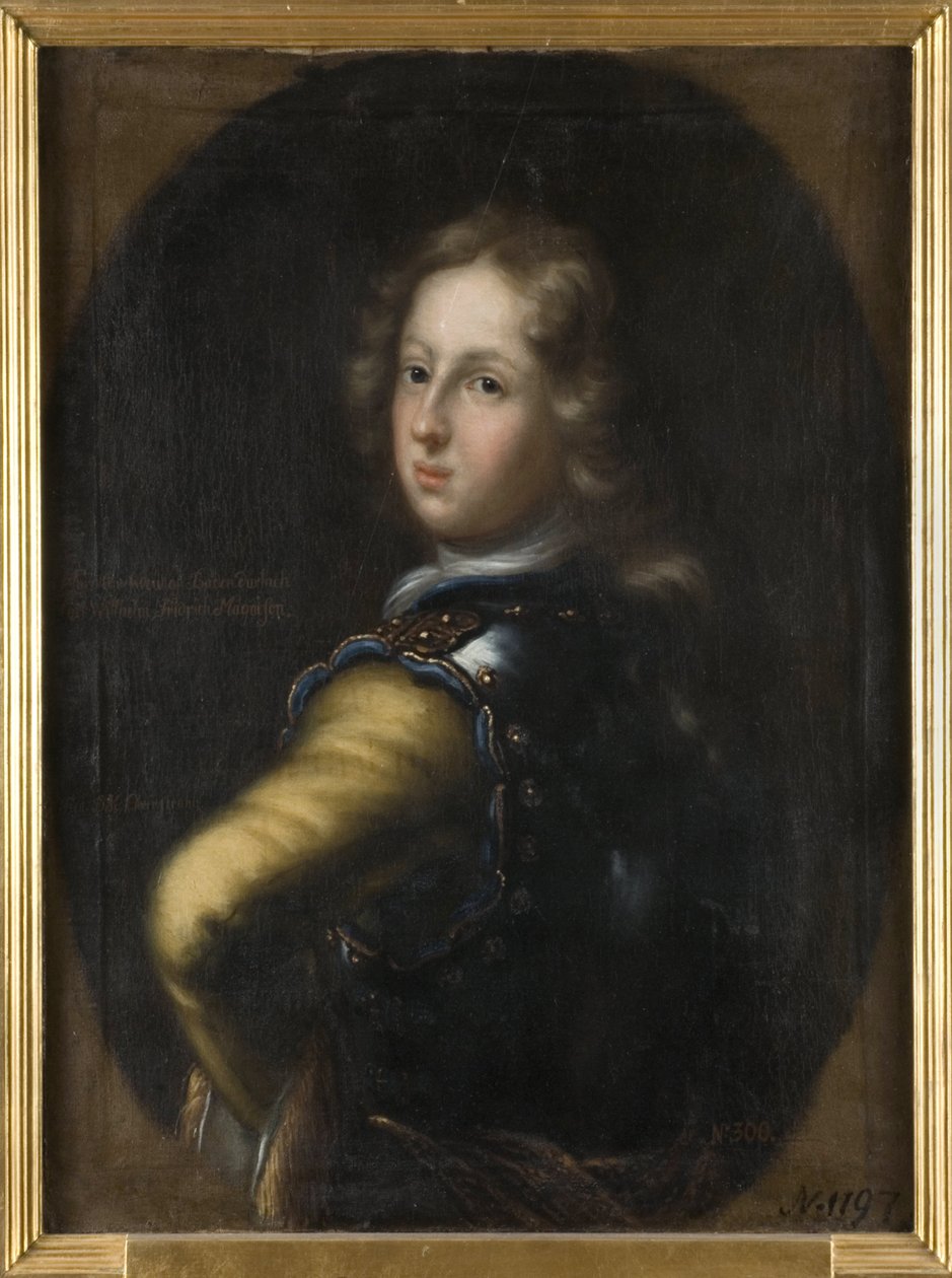 Charles III Guillaume de Bade Durlach - Portræt af markgreve Charles III William af Baden-Durlach (1679-1738), af Ehrenstrahl, David Klocker (1629-1698). Olie på lærred. Mål: 83x67 cm. Nationalmuseet i Stockholm af David Klöcker Ehrenstrahl