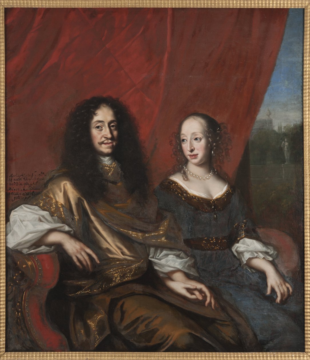 Gustave Adolphe de Mecklembourg Gustrow et Madeleine Sibylle de Holstein Gottorp - Gustav Adolph (1633-1695), hertug af Mecklenburg-Guestrow og Magdalene Sibylle af Holstein-Gottorp (1631-1719), af Ehrenstrahl, David Kloecker (169829-169829). Olie på lærre af David Klöcker Ehrenstrahl