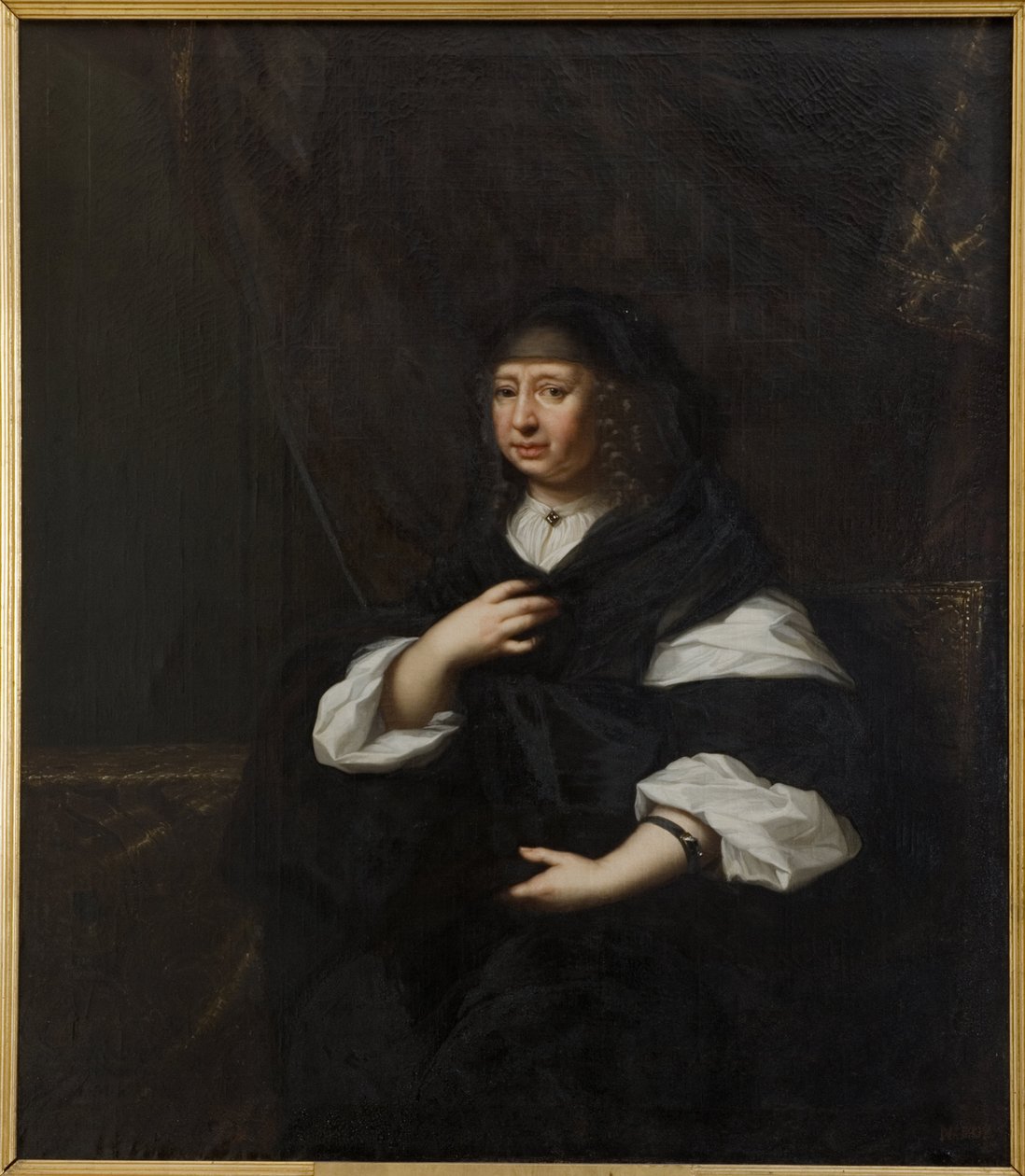 Marie Elisabeth de Saxe, hertugindekonsort af Holstein Gottorp - Portræt af prinsesse Marie Elisabeth af Sachsen (1610-1684), hertuginde af Holstein-Gottorp, af Ehrenstrahl, David Kloecker (1629-1698). Olie på lærred. Mål: 137x120 cm. Nationalmuseum Lager af David Klöcker Ehrenstrahl