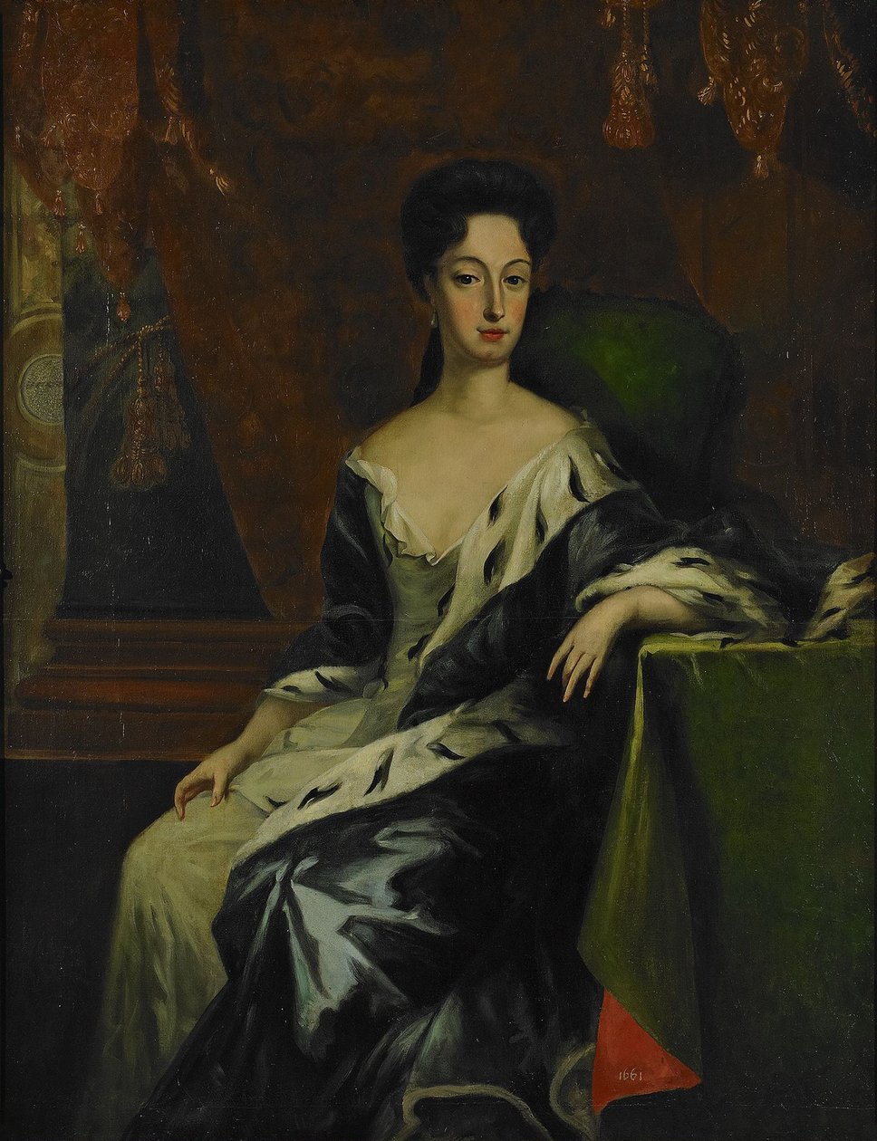 Portræt af prinsesse Hedvig Sofia af Sverige, hertuginde af Holstein-Gottorp 1681-1708, slutningen af 1600-tallet. af David Krafft von