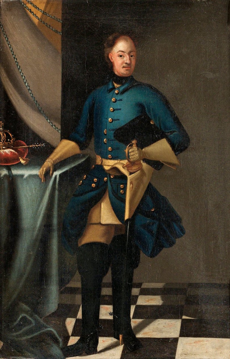 Portræt af kong Karl XII af Sverige 1682-1718, ca. 1716 af David Krafft von