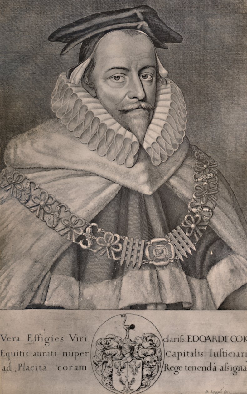 Sir Edward Coke, engelsk advokat, forfatter og politiker, c1666 1894 af David Loggan