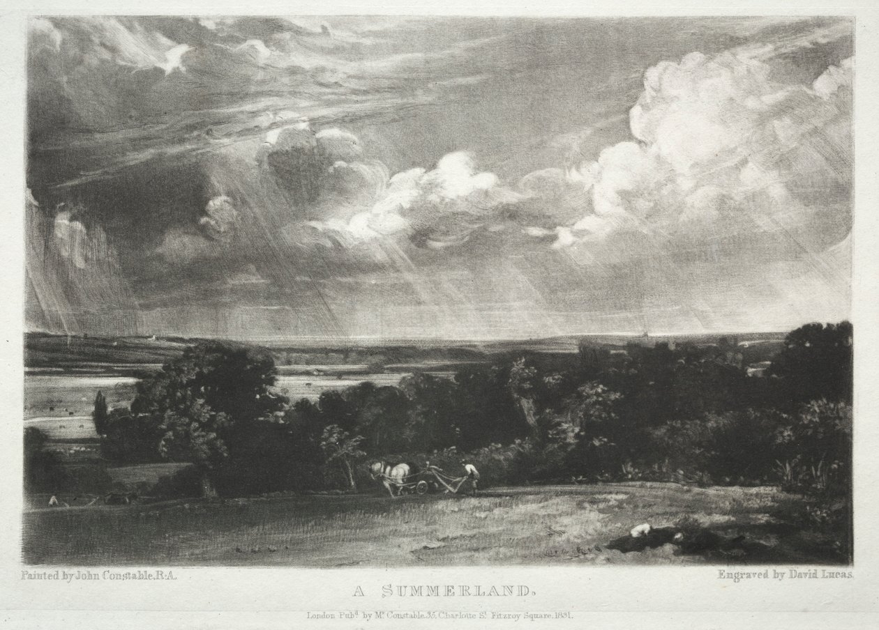 Forskellige emner af landskab, karakteristisk for engelsk sceneri...A Summerland, 1831. af David Lucas