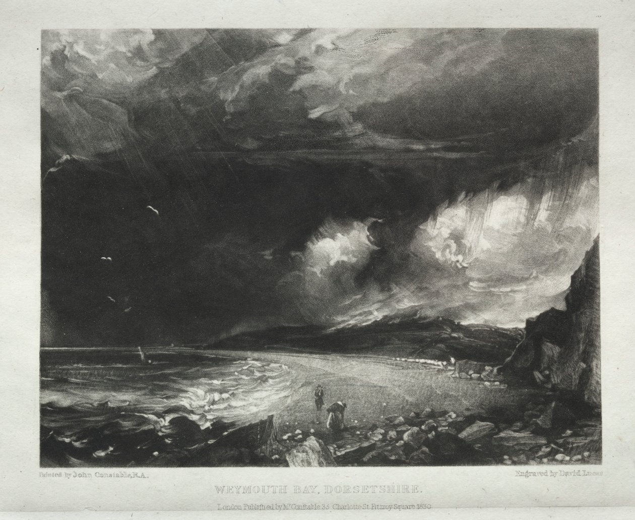 Forskellige emner af landskab, karakteristisk for engelsk natur...Weymouth Bay, Dorsetshire, 1830. af David Lucas