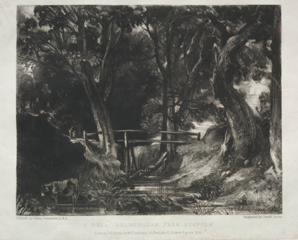 Forskellige Landskabsfag, Karakteristisk for Engelsk Scenery fra Billeder..., 1830. af David Lucas