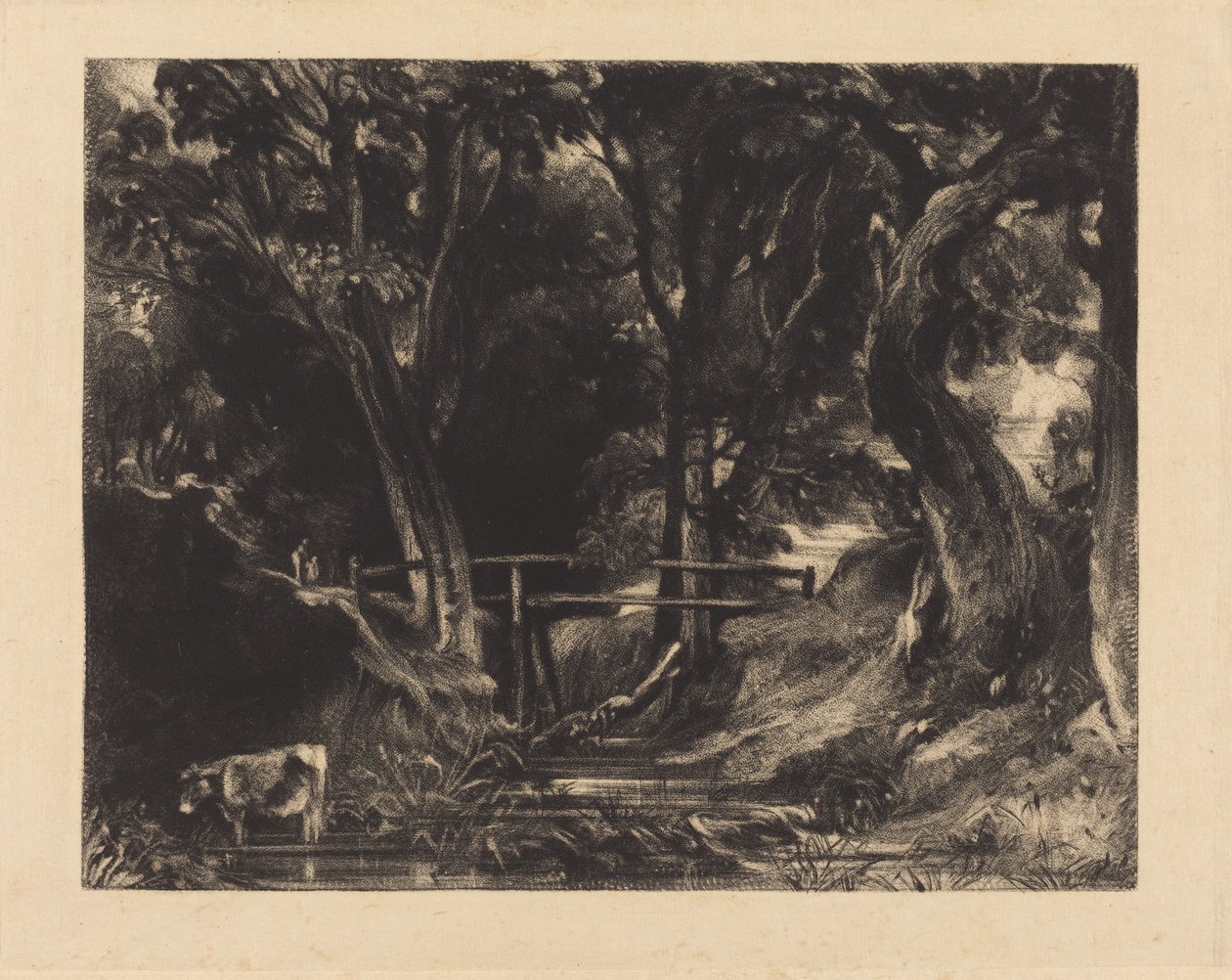 A Dell, Helmingham Park, Suffolk af David Lucas after John Constable