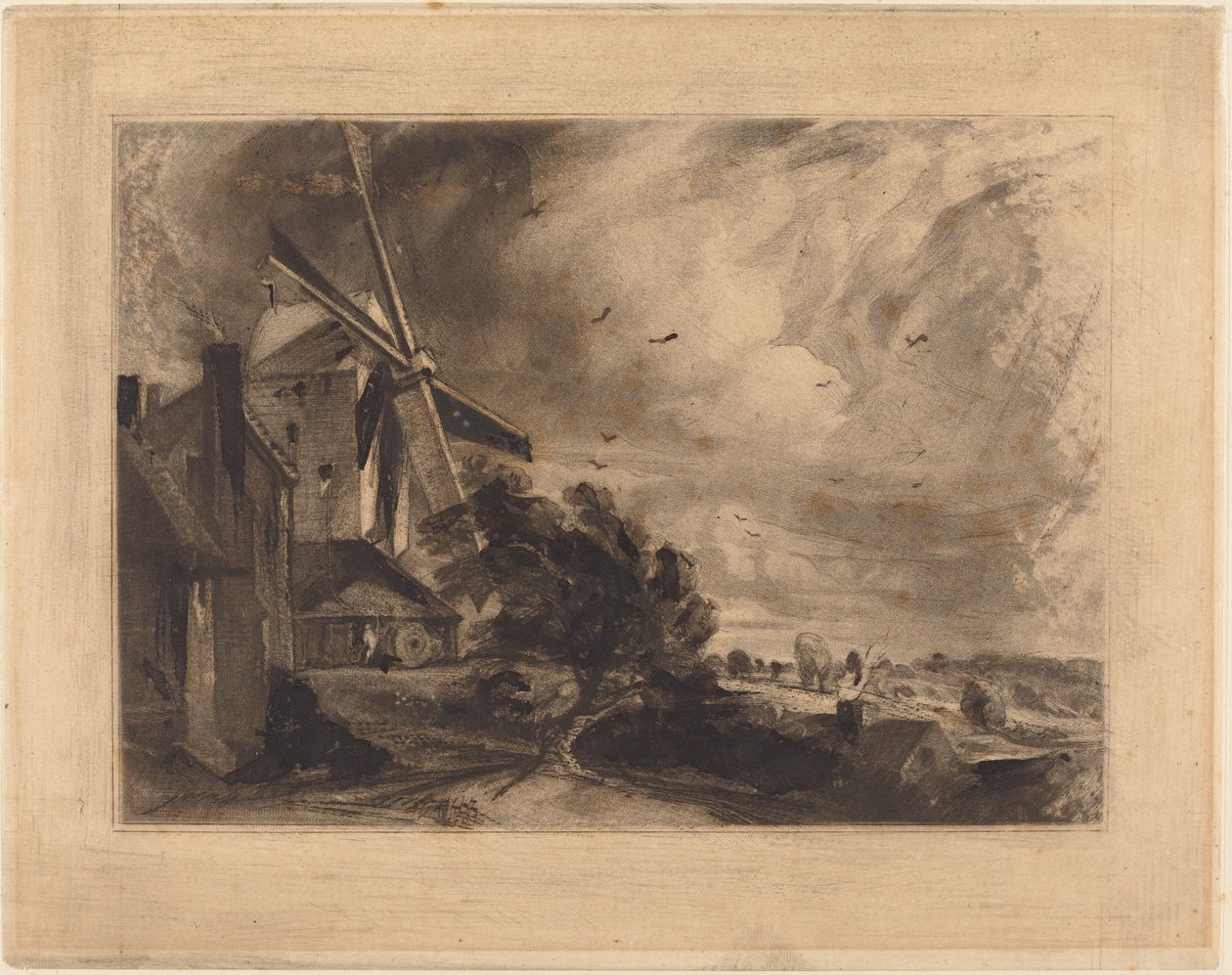En Mølle af David Lucas after John Constable