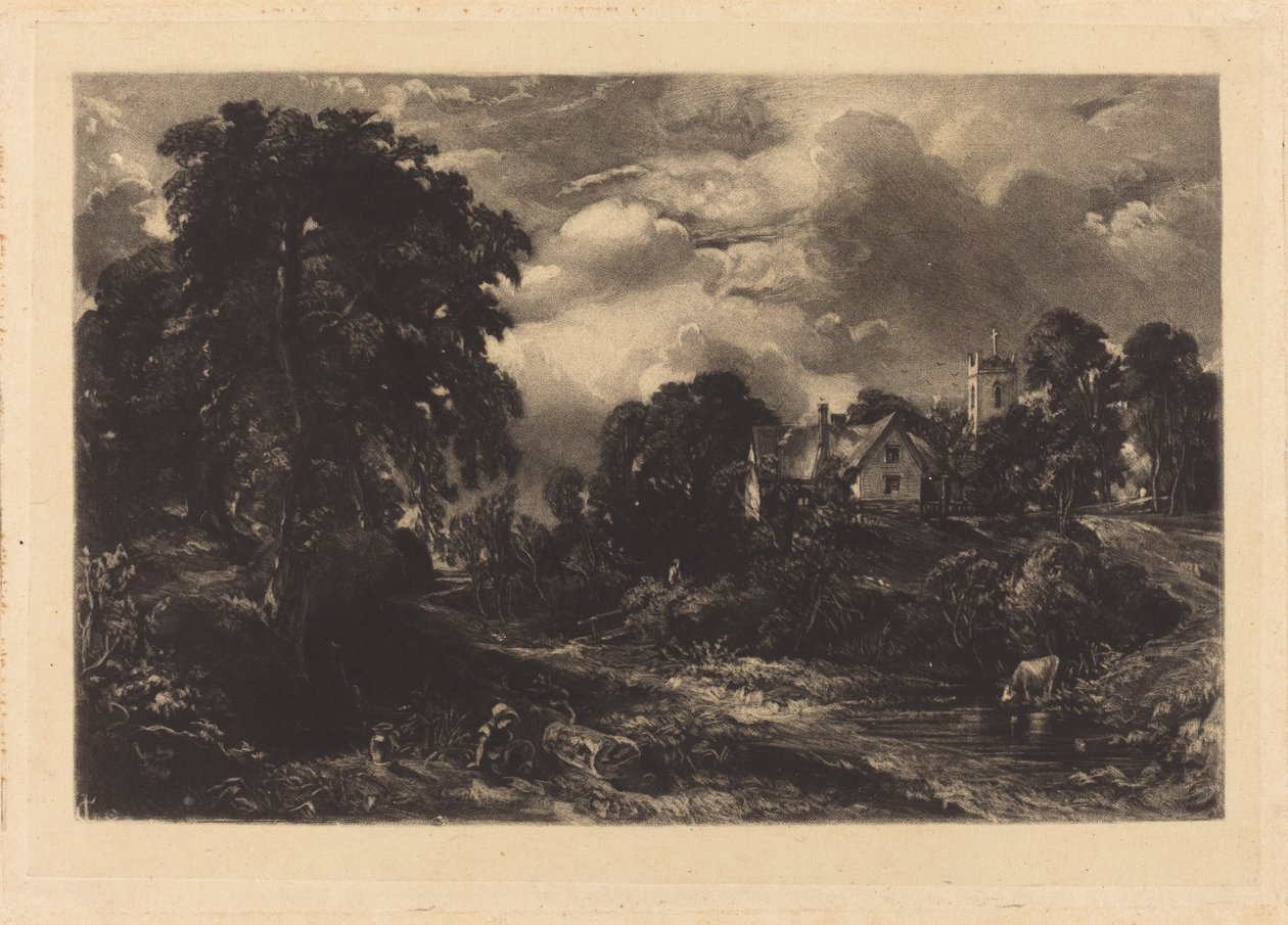 Glebe Farm (b) af David Lucas after John Constable