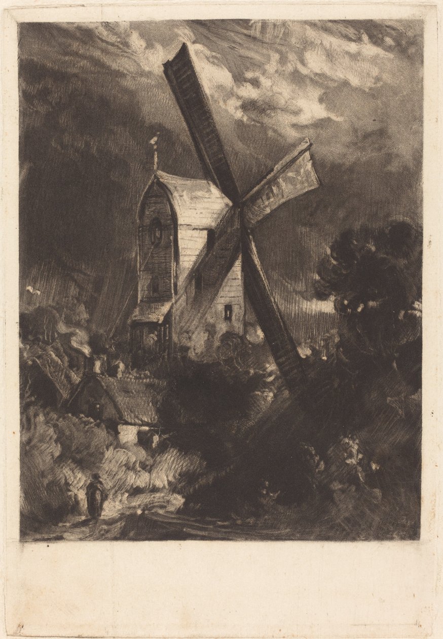 Mølle nær Brighton af David Lucas after John Constable