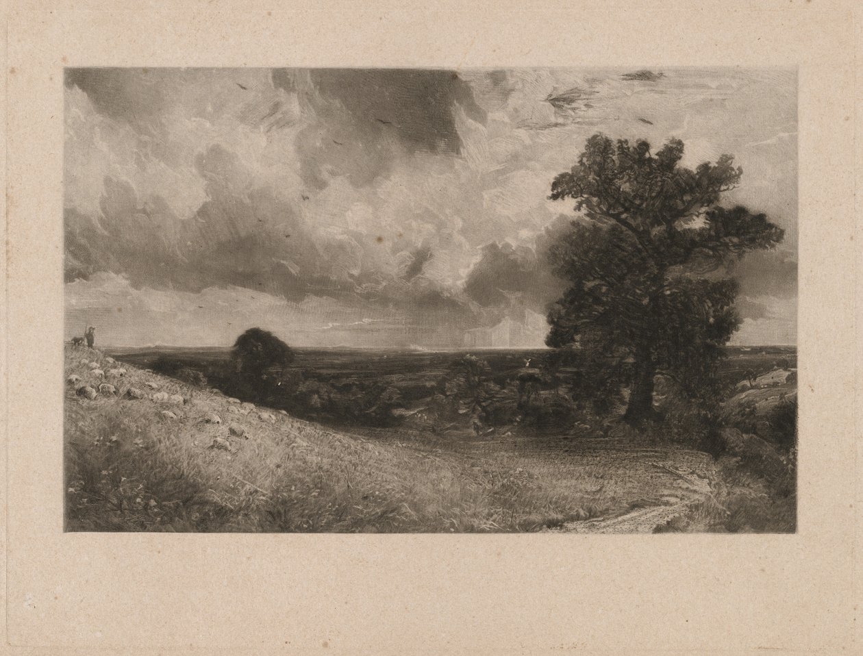Middag af David Lucas after John Constable
