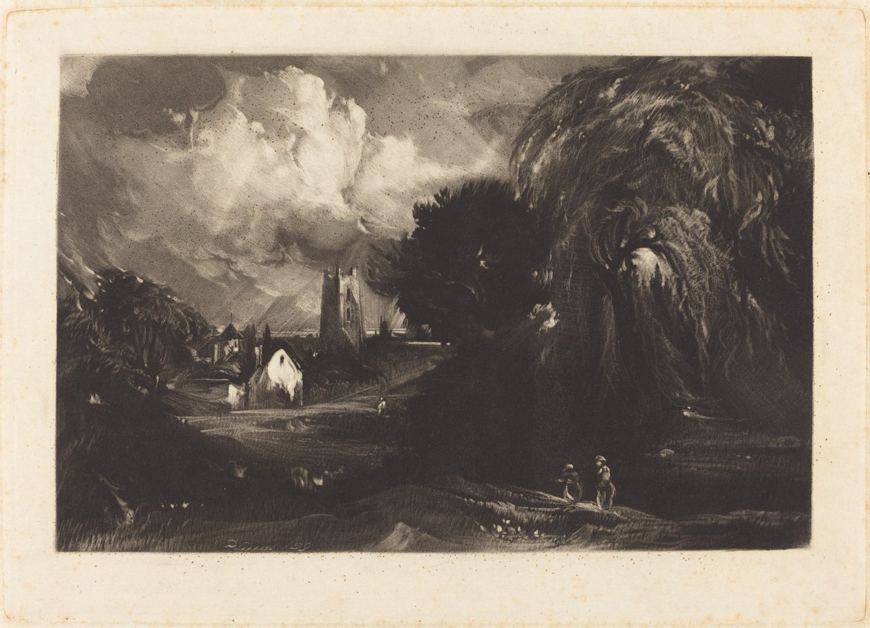 Stoke-by-Nayland af David Lucas after John Constable