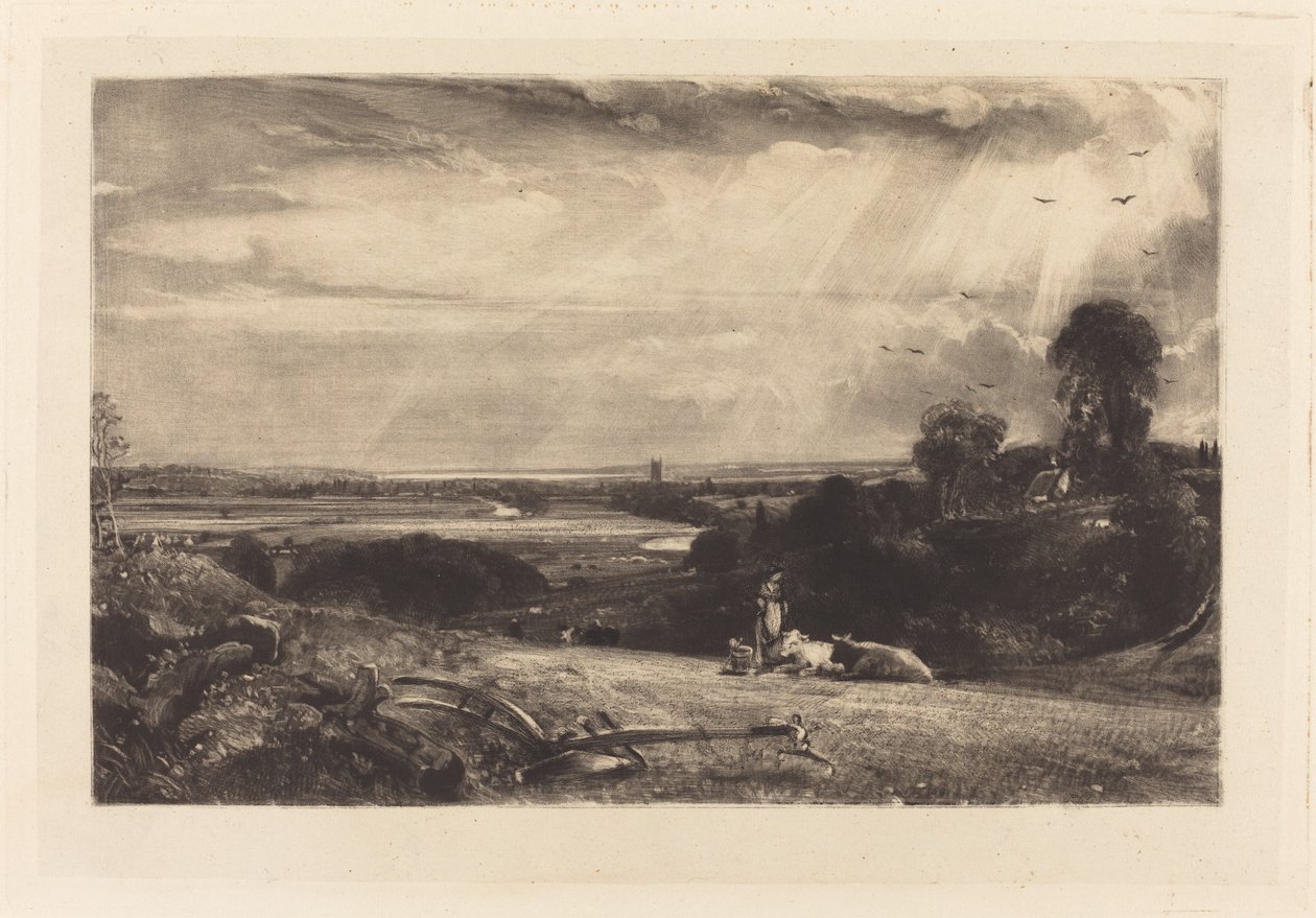 Sommermorgen af David Lucas after John Constable
