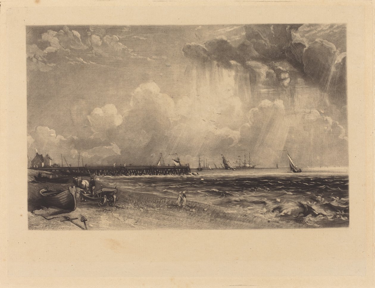 Yarmouth, Norfolk af David Lucas after John Constable