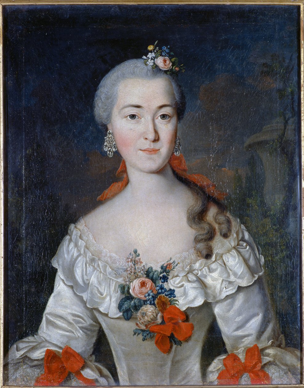 Portræt af Maria Ivanovna Tatishcheva (nee Mamonova) (1730-1794) - Peinture de David Lueders (Luders) (1710-1759), Olie på lærred 1759 State Tretyakov Gallery, Moskva 70x56 af David Luders