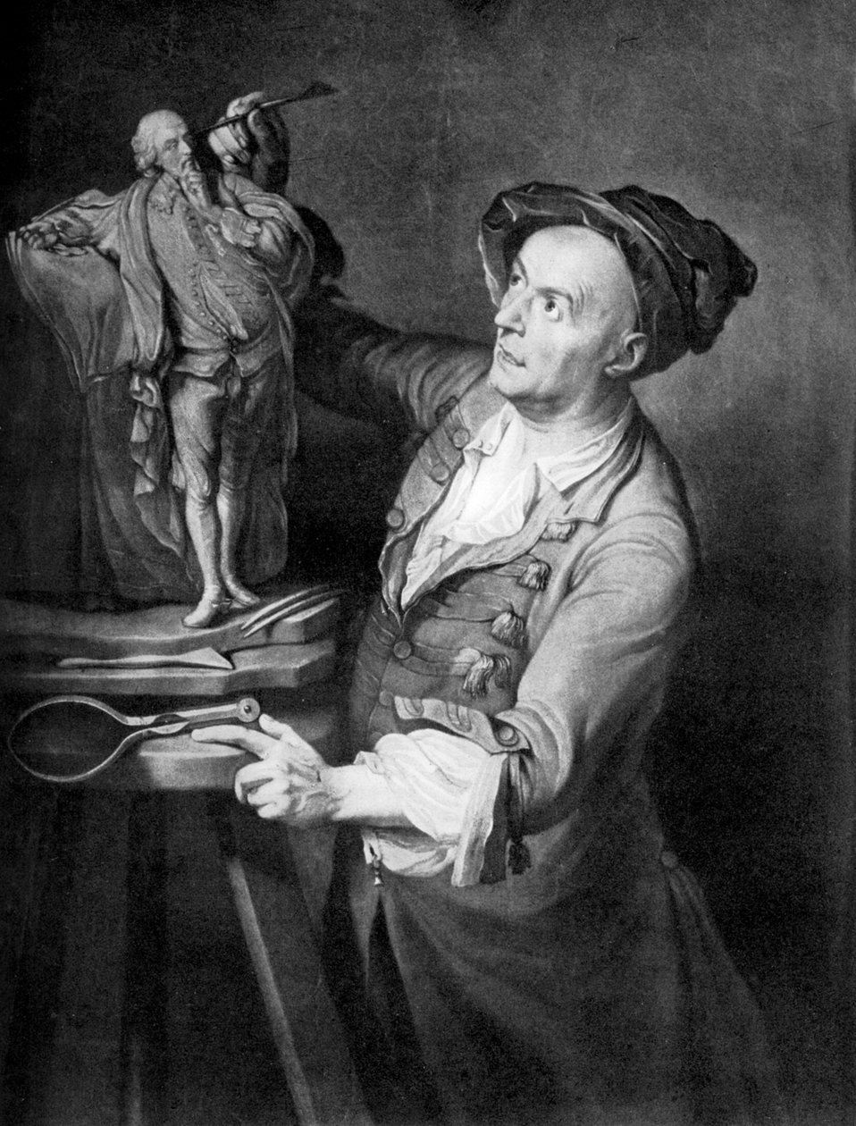 Louis Francois Roubiliac laver en skulptur af Shakespeare, c1765, 1920