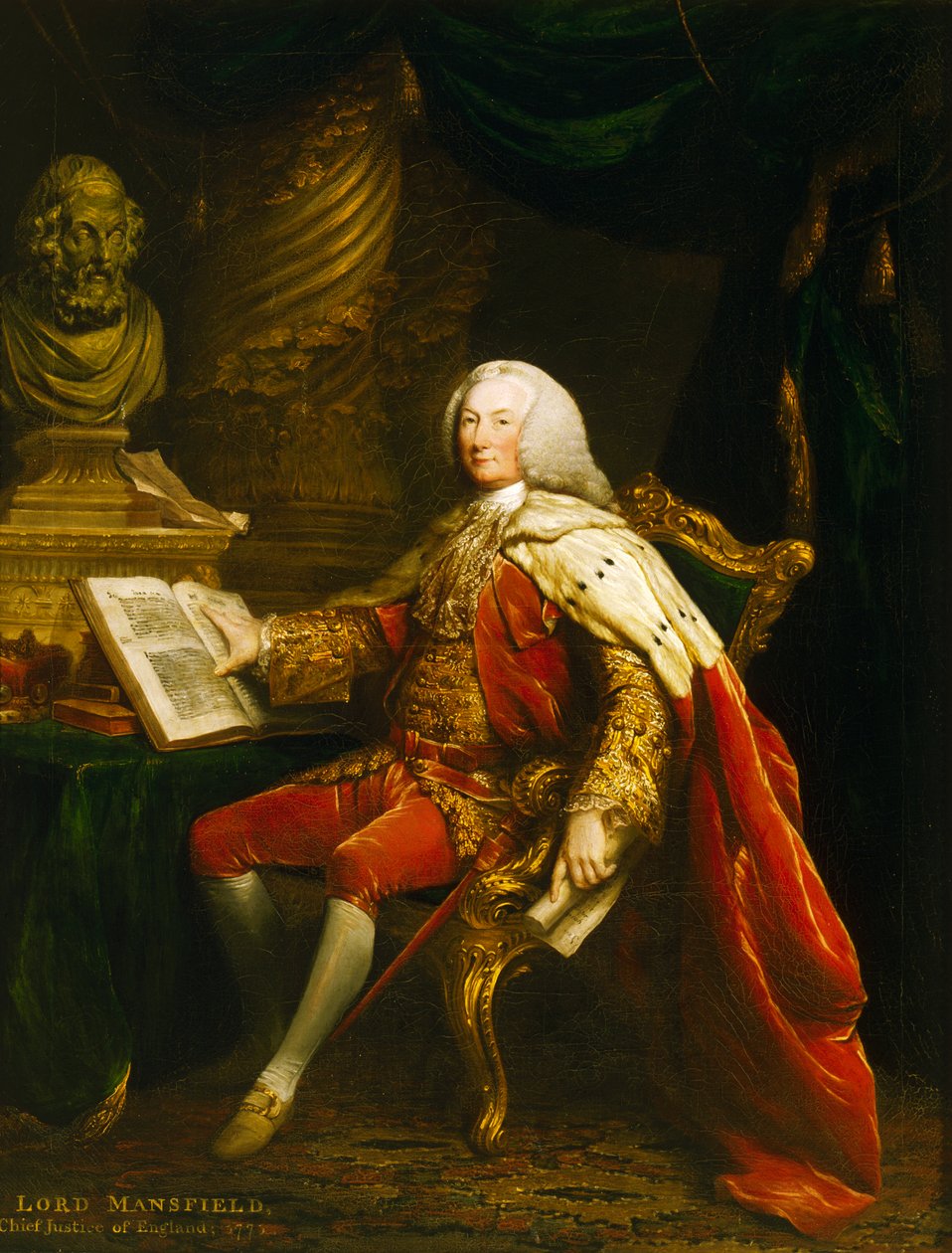 Portræt af William Murray, 1. jarl af Mansfield, c1770 af David Martin