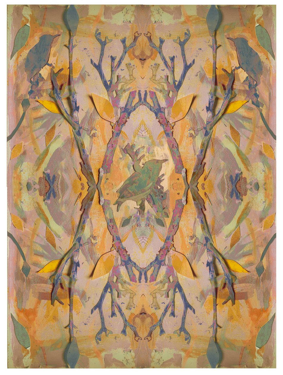 Starlings, 2016, Collage på papir af David McConochie