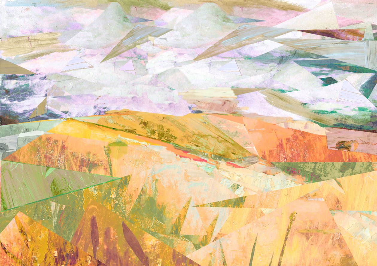 Summer Fields, 2017 (Blandet medier på træpanel) af David McConochie