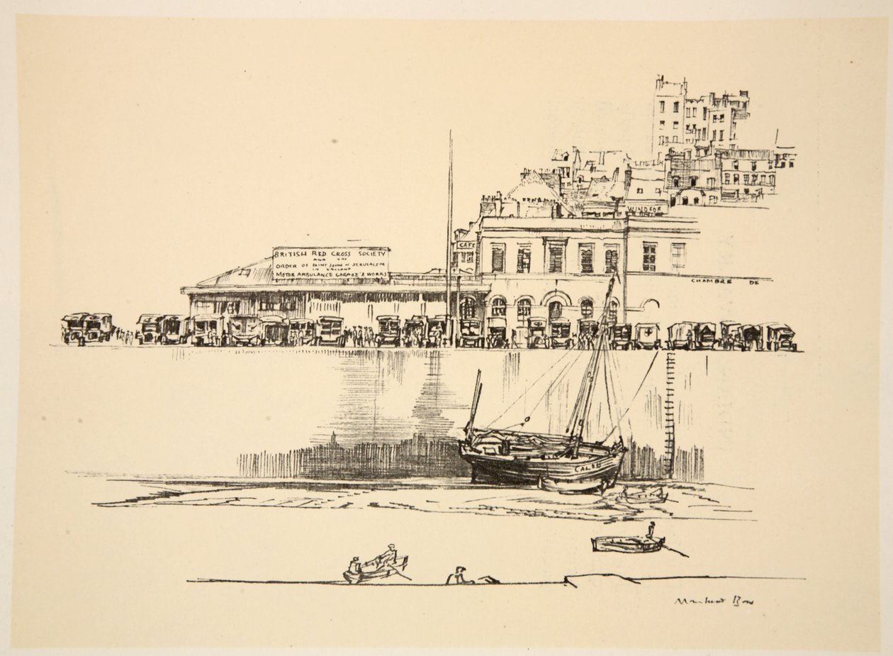 Et britisk Røde Kors-depot i Boulogne, illustration fra 
