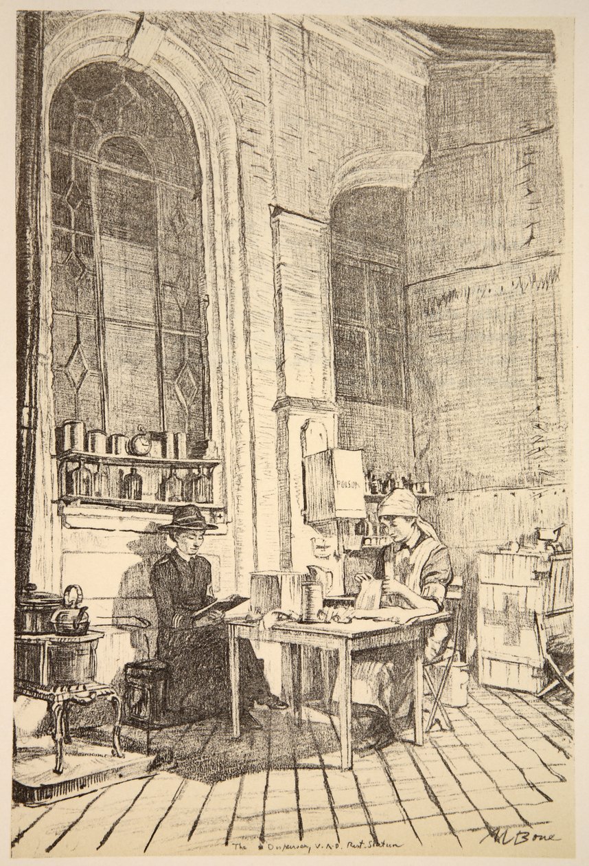 En VAD-rastestation, illustration fra 