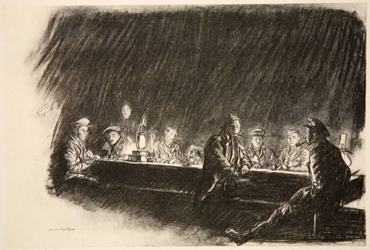 En messe i Royal Flying Corps, illustration fra 