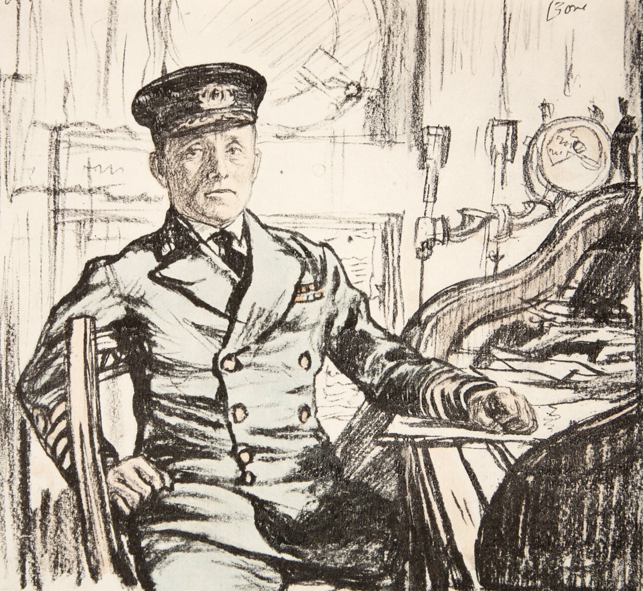 Kaptajn Cyril Fuller RI Navy, illustration fra 